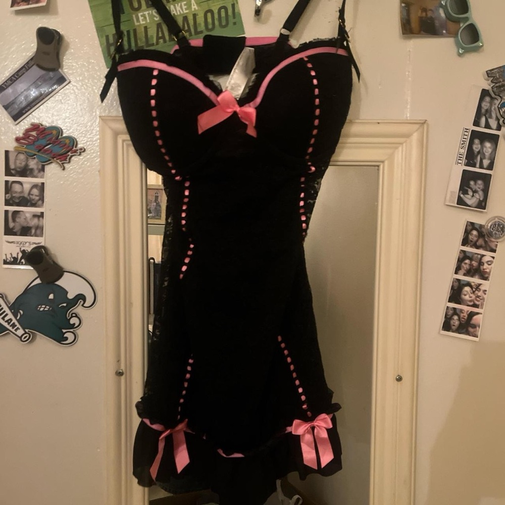 Black and Pink Lingerie Dress